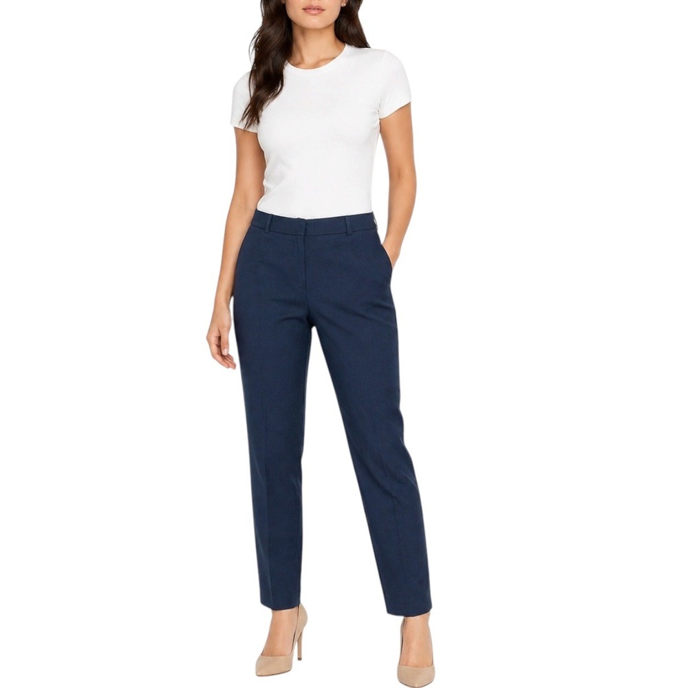 Hugo Boss Women's Blue 100% Virgin Wool Tailored Dress Pants Size 8 US M READ